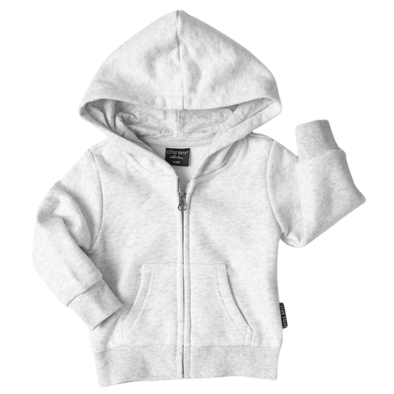 Little Bipsy light heather grey zip hoodie