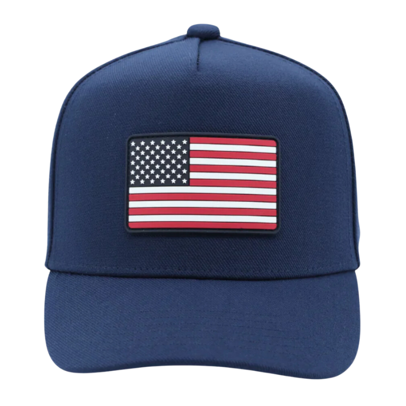 Knuckleheads - USA Flag Flat Bill Hat in Navy