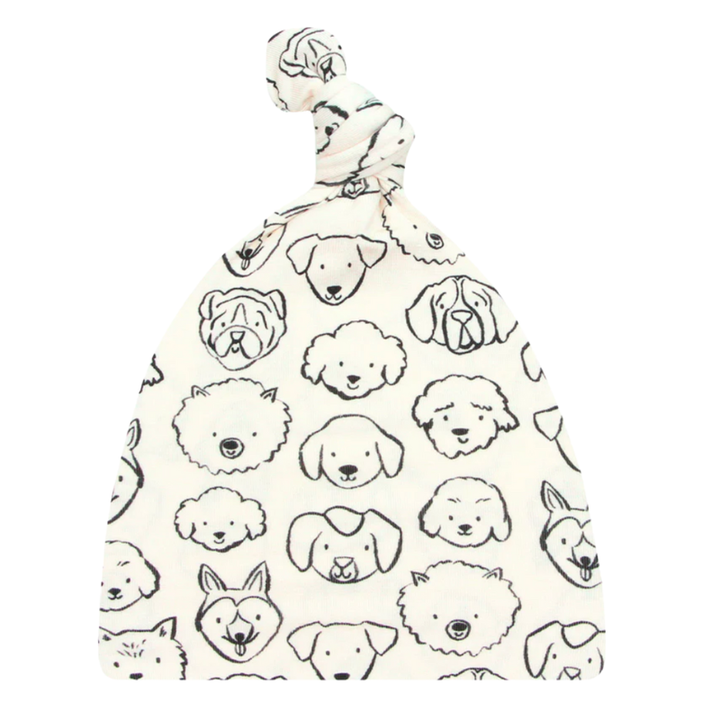 Lou Lou & Co - Infant Dane Knotted Hat in Cream Dogs