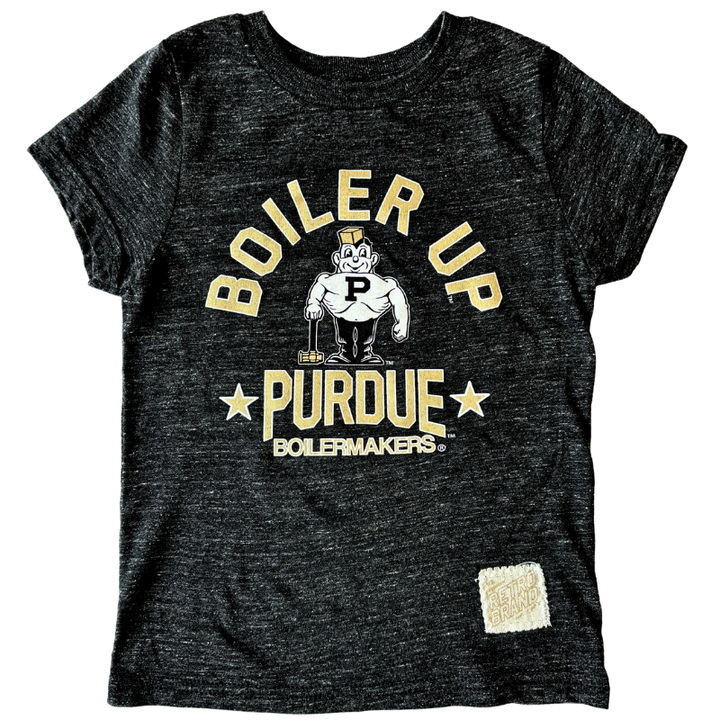 Retro Brand - Kids Boiler Up Purdue University Tee in Charcoal