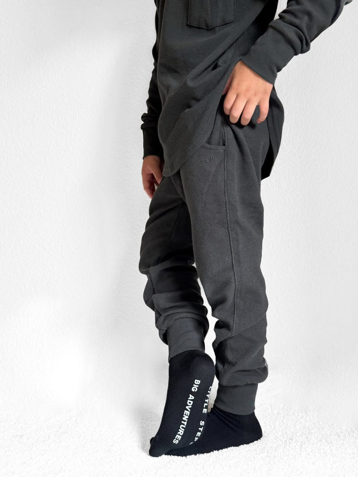 Little Bipsy - Waffle Joggers in Shadow