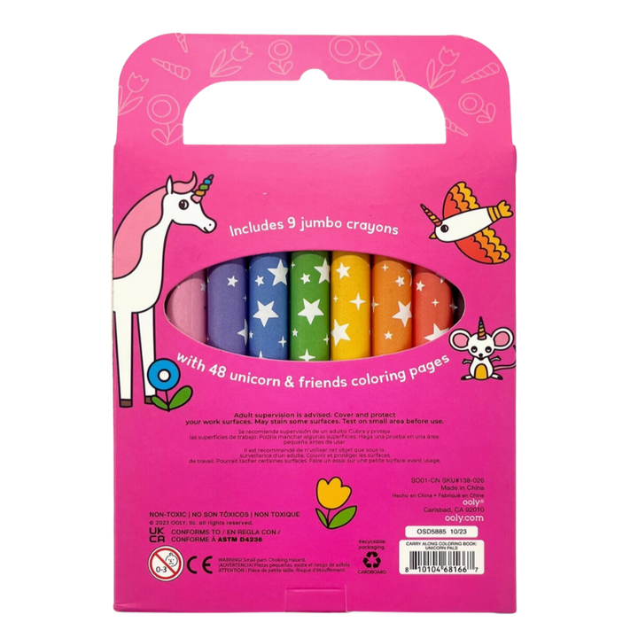 Ooly - Carry Along Crayon and Coloring Book Kit - Unicorn Pals