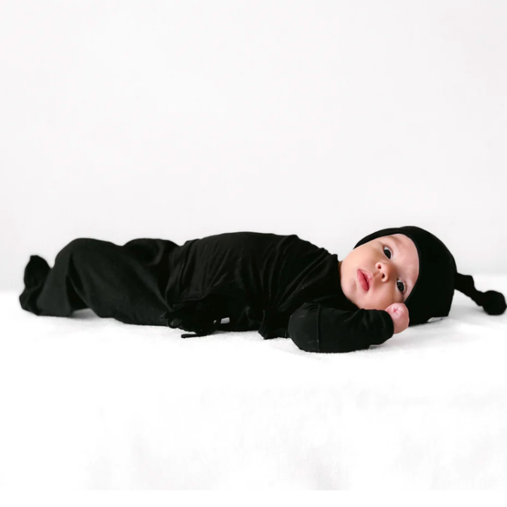 Shore Baby Co - Jett Baby Kimono Two-Piece Set + Hat in Black