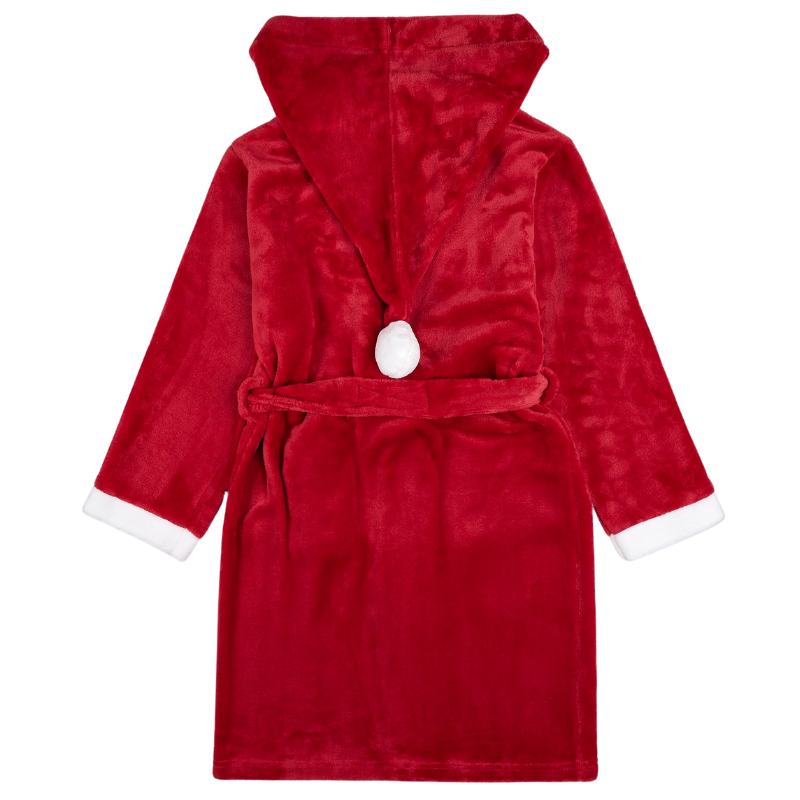 Petit Lem - Plush Hooded Holiday Robe in Scarlet (4/5)