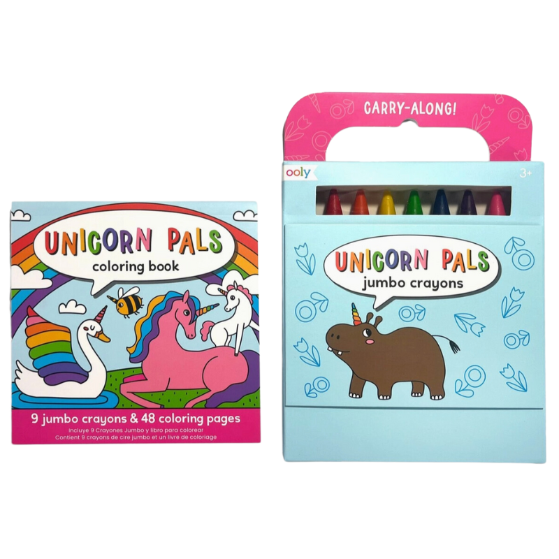 Ooly - Carry Along Crayon and Coloring Book Kit - Unicorn Pals