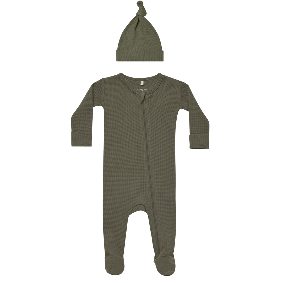 Quincy Mae - Waffle Infant Sleep Set in Forest