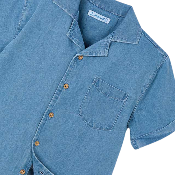 Mayoral - Boys Short-Sleeved Denim Shirt