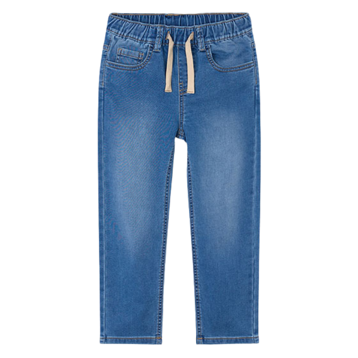 Mayoral - Boys Elastic Drawstring Waist Soft Denim in Blue
