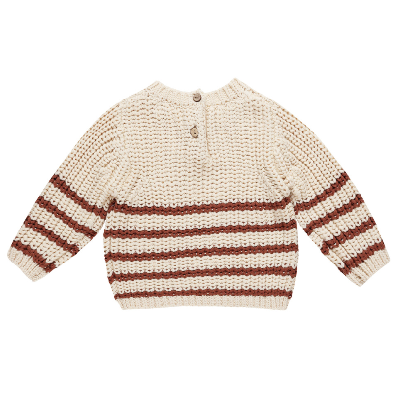 Quincy Mae - Rex Knit Sweater in Cranberry Stripe