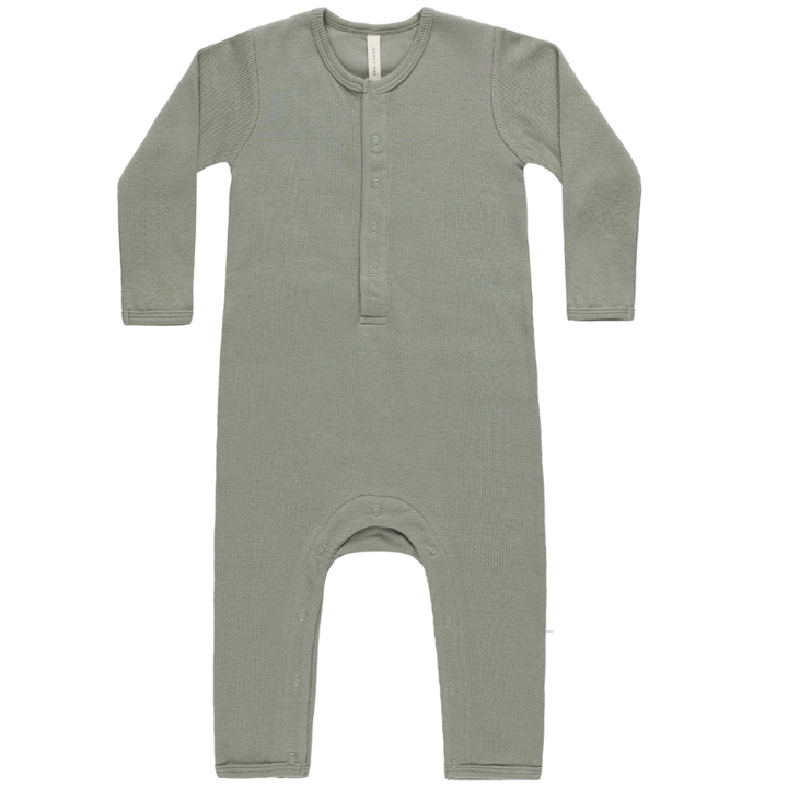 Quincy Mae - Ribbed Baby Jumpsuit in Basil