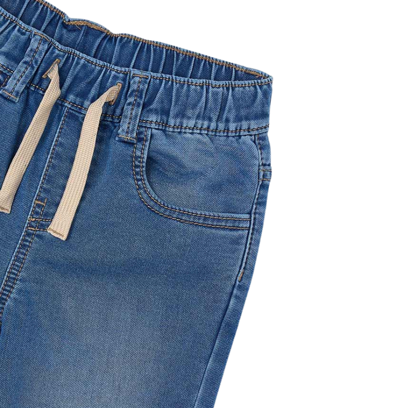 Mayoral - Boys Elastic Drawstring Waist Soft Denim in Blue