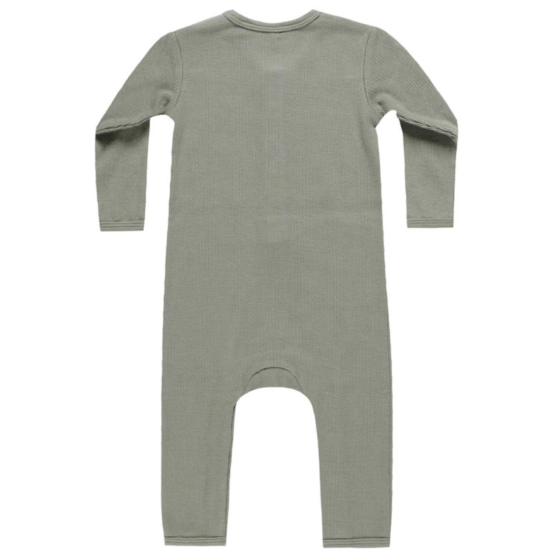 Quincy Mae - Ribbed Baby Jumpsuit in Basil