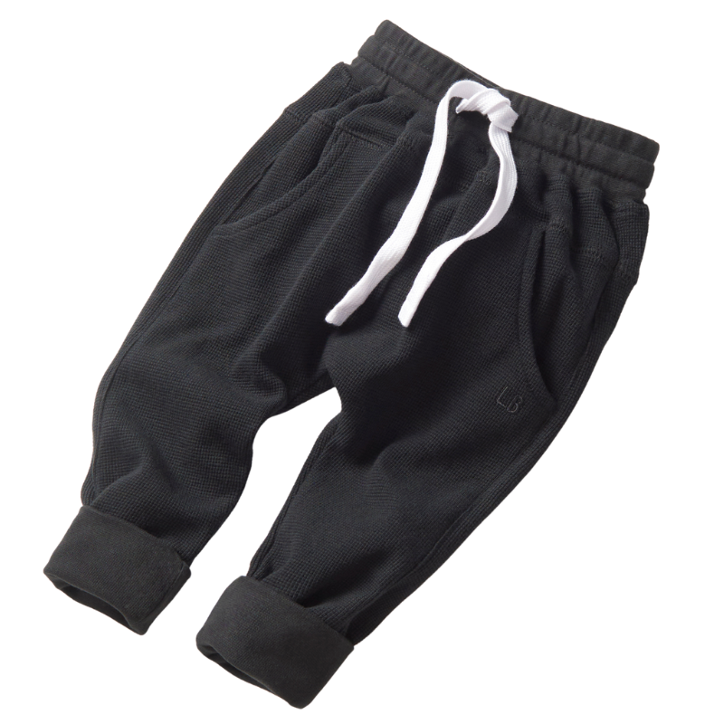 Little Bipsy - Waffle Joggers in Black