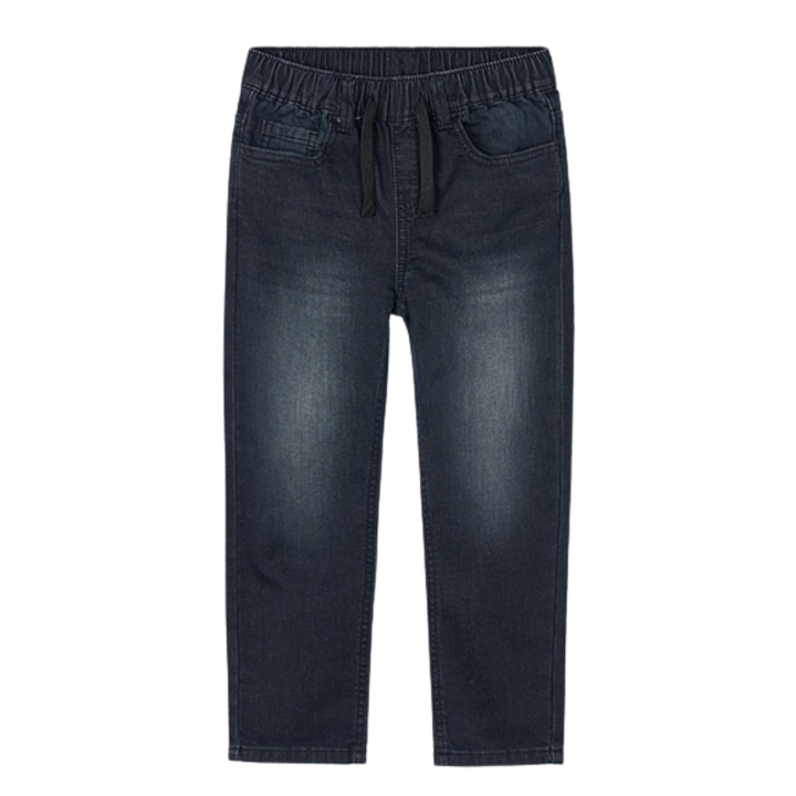 Mayoral - Boys Elastic Drawstring Waist Soft Denim in Black