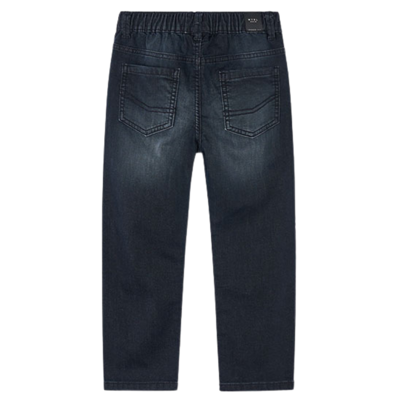 Mayoral - Boys Elastic Drawstring Waist Soft Denim in Black