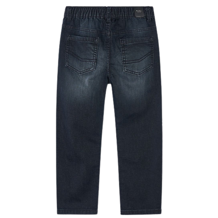 Mayoral - Boys Elastic Drawstring Waist Soft Denim in Black