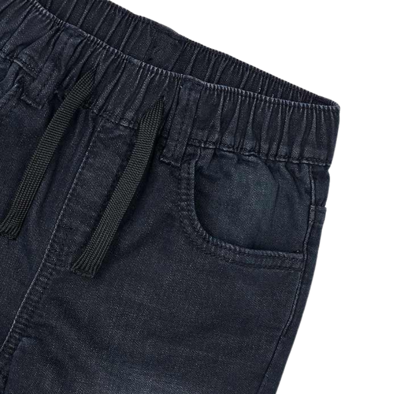 Mayoral - Boys Elastic Drawstring Waist Soft Denim in Black