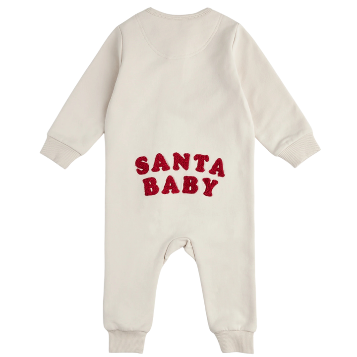 Petit Lem - Santa Baby Fleece Playsuit in Crème (18mo and 24mo)