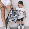 Toddler Checkered Backpack in Black & White