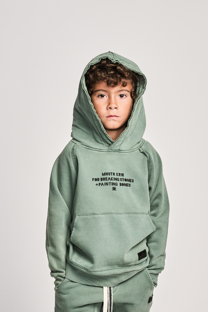 MunsterKids - Mnstr KRW Hoodie in Washed Mineral Green