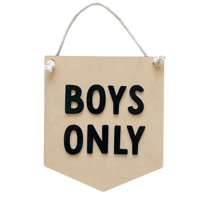 97 Design Co - Wood Boys Only Hanging Sign