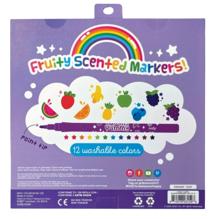 Ooly - Yummy Yummy Fruit Scented Markers Pack of 12