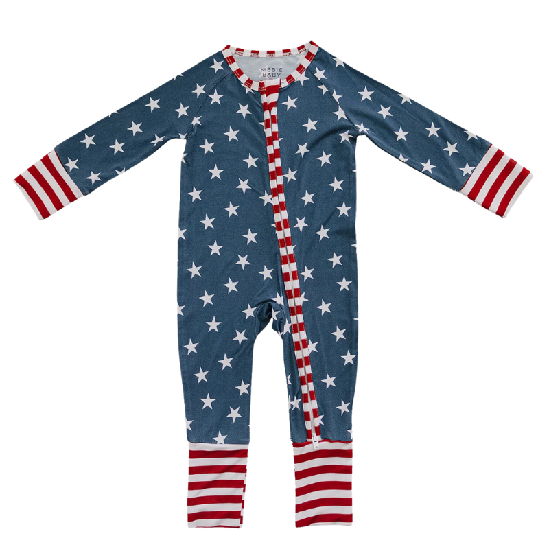 Mebie Baby red white and blue baby romper