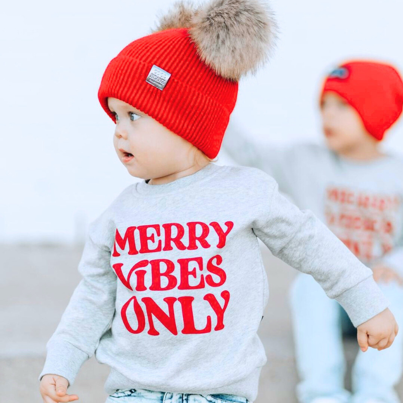 Trilogy Design Co - Merry Vibes Only Pullover in Grey