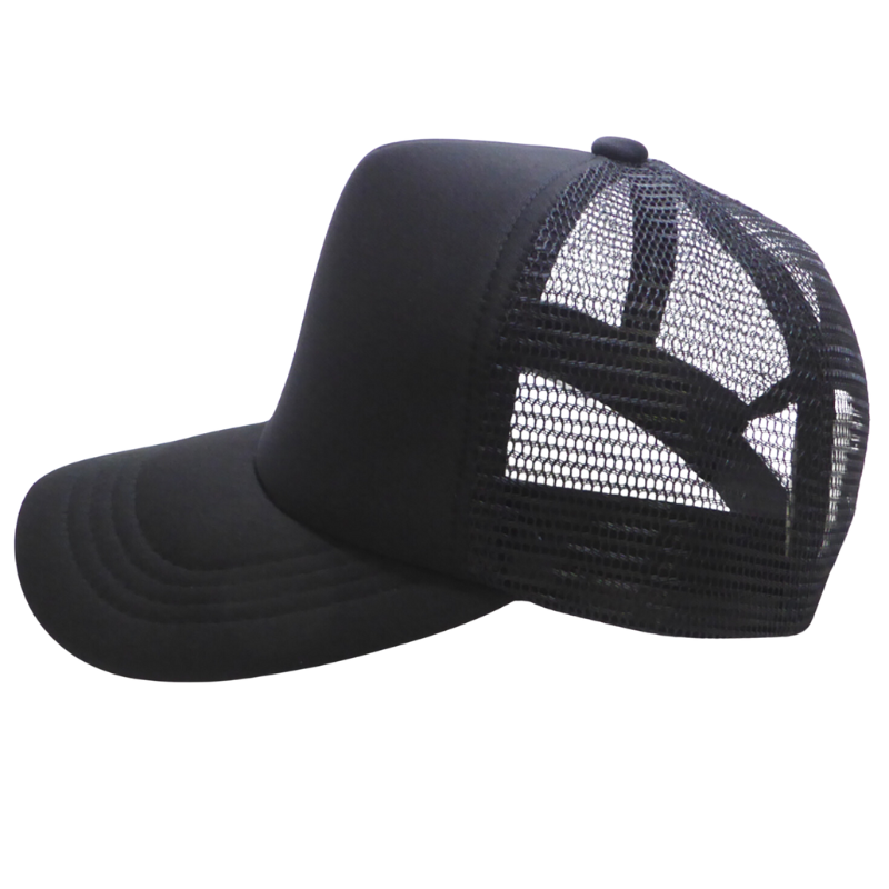 Baby and Children Foam Mesh Trucker Snapback Hat in Black