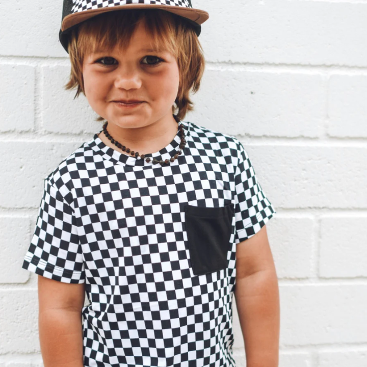 George Hats black and white checkers