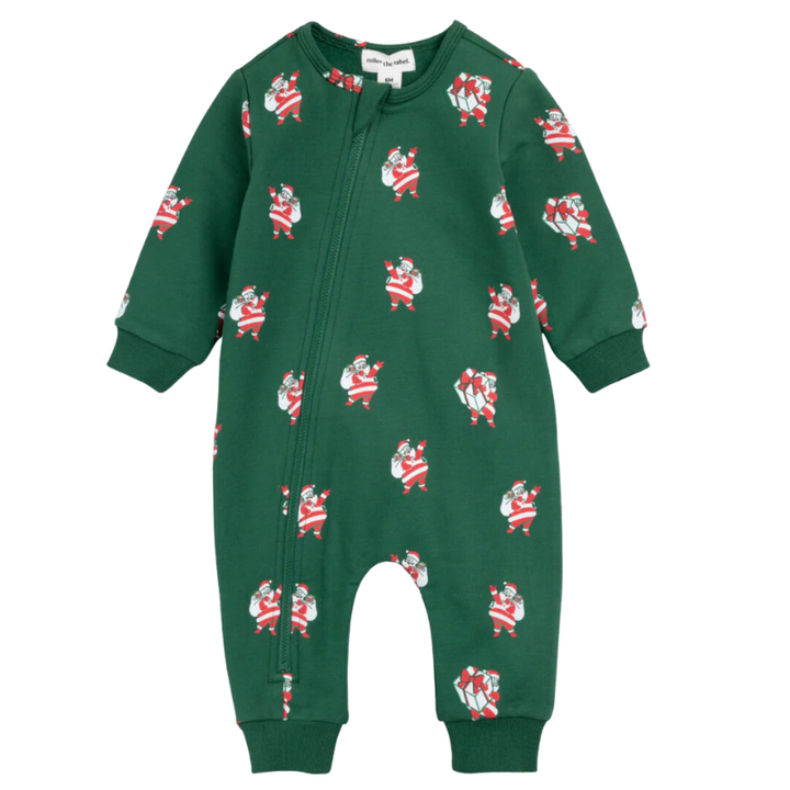 Miles - Sleighing It Zip Playsuit in Green (18mo)