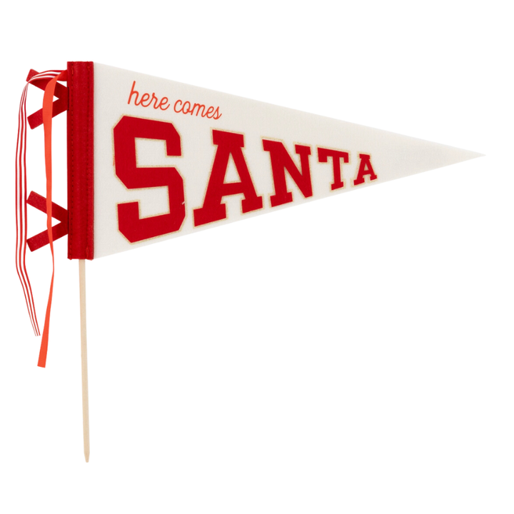 Here Comes Santa Felt Pennant Banner - 14.5"