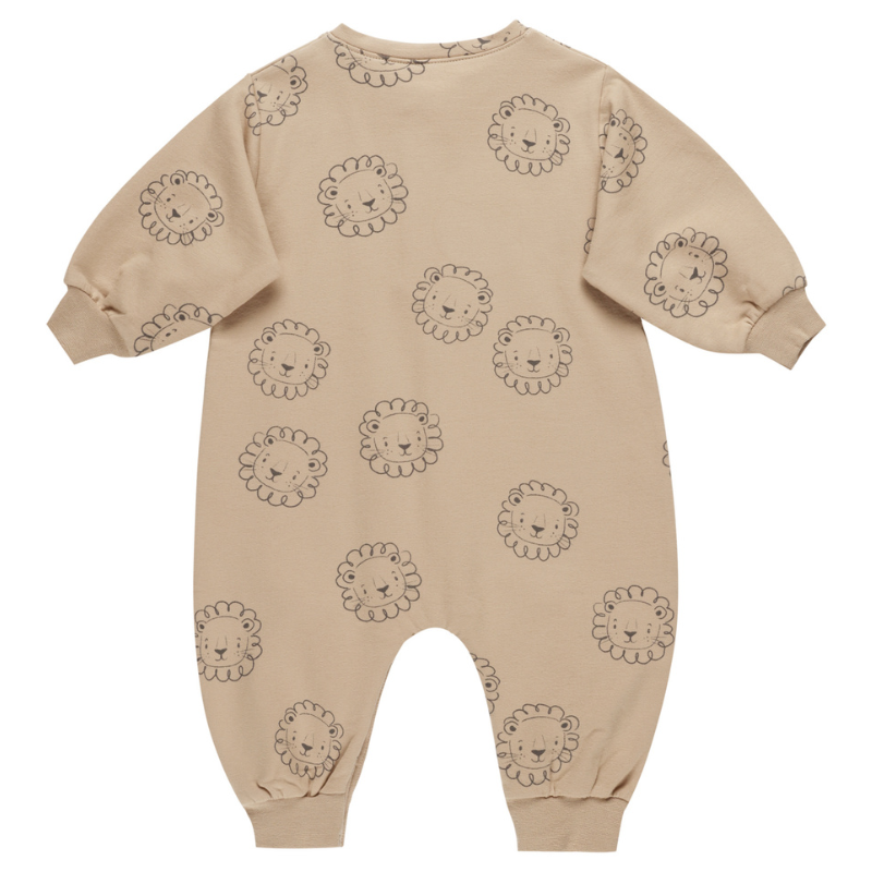 Quincy Mae - Relaxed Fleece Lions Jumpsuit in Latte