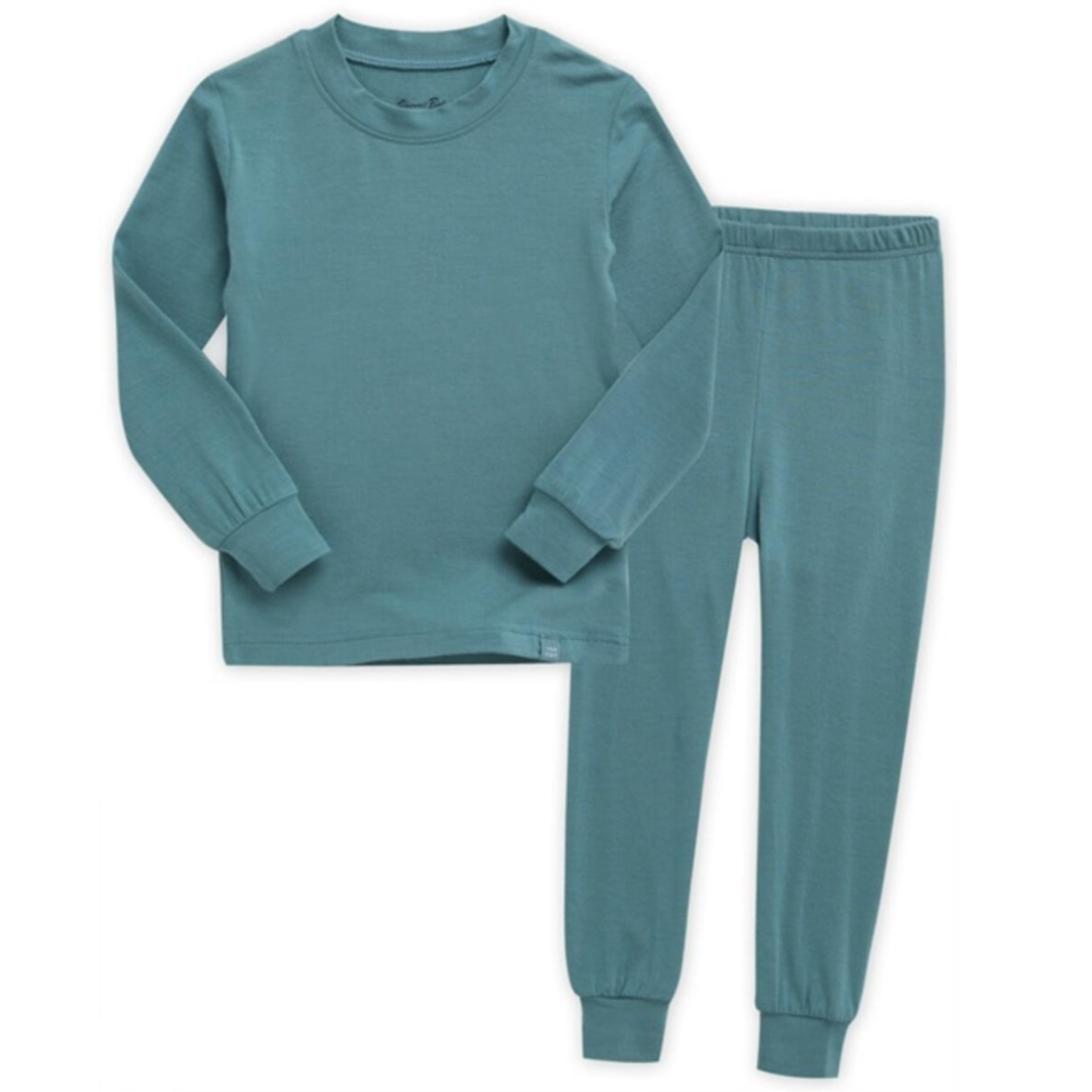 Basic Kids Modal Pajamas in Blue-Green