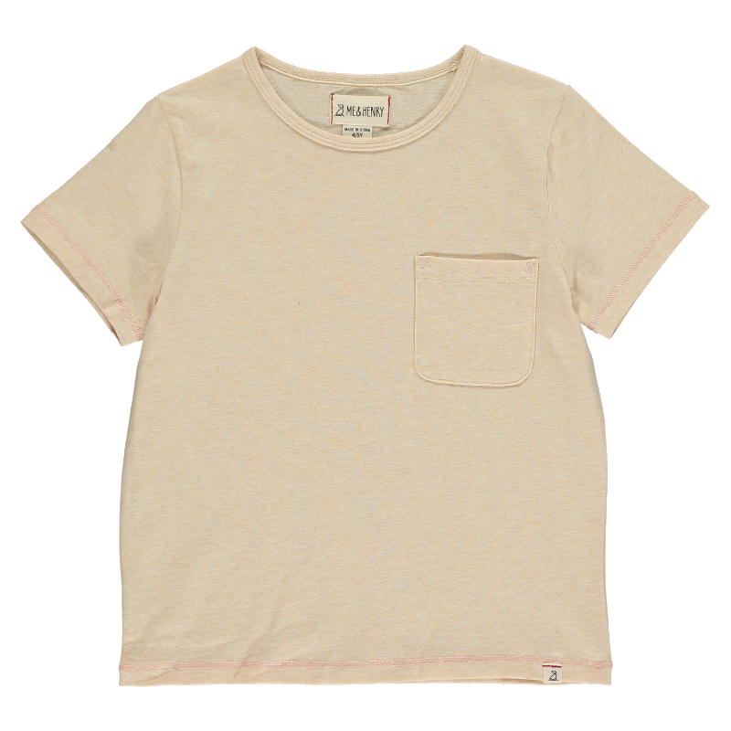 Me & Henry - Marbled Pocket Tee in Sand
