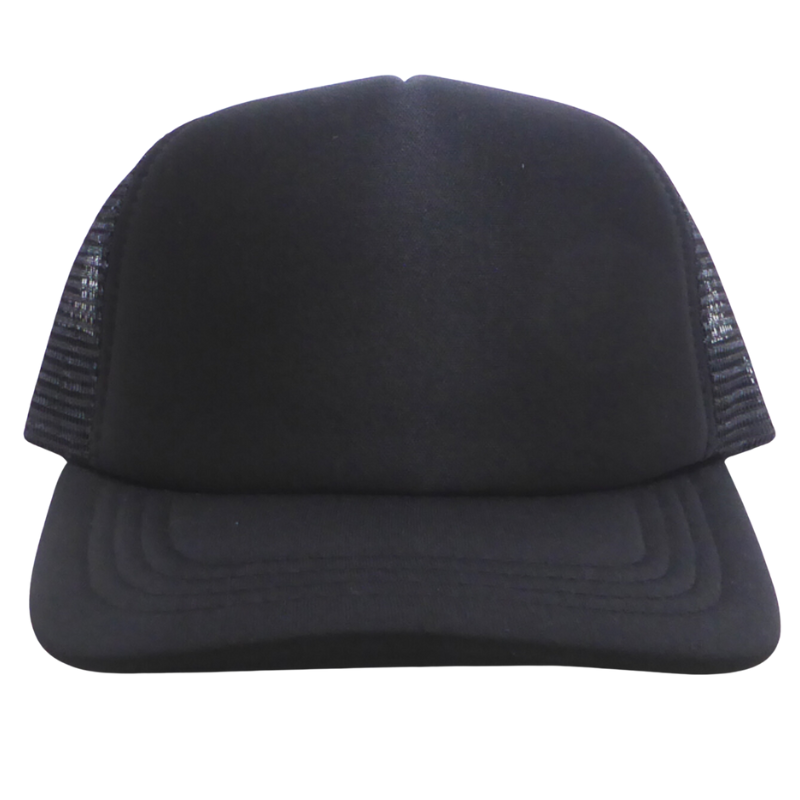 Baby and Children Foam Mesh Trucker Snapback Hat in Black