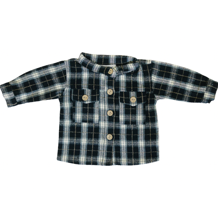 Baby flannel shacket navy