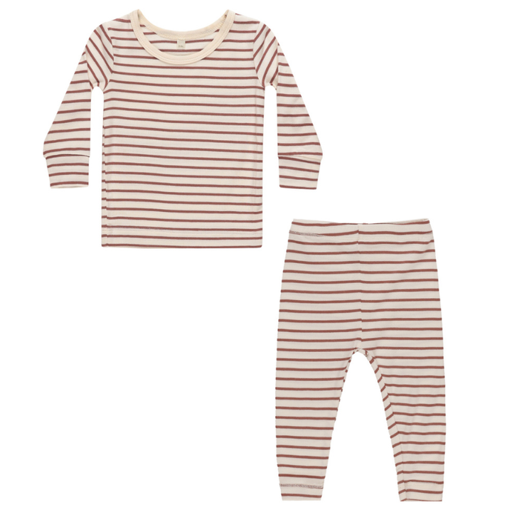 Quincy Mae - Bamboo Pajama Set in Candy Stripe