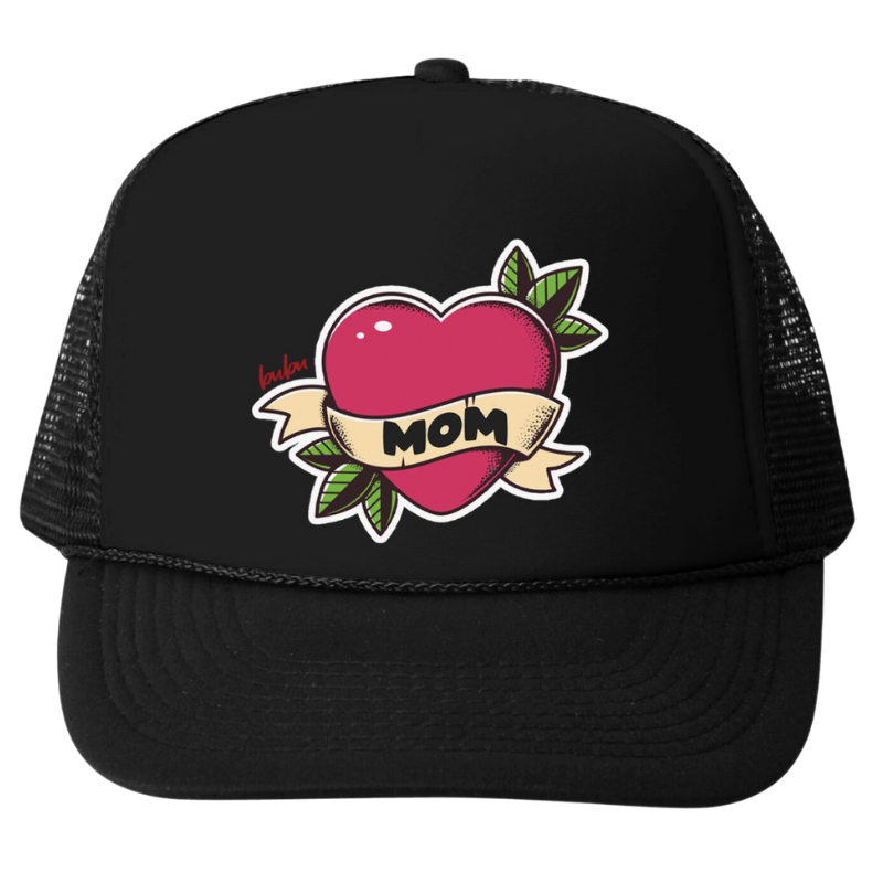 Bubu - Baby/Toddler/Kids Trucker Hats - Love Mom in Black
