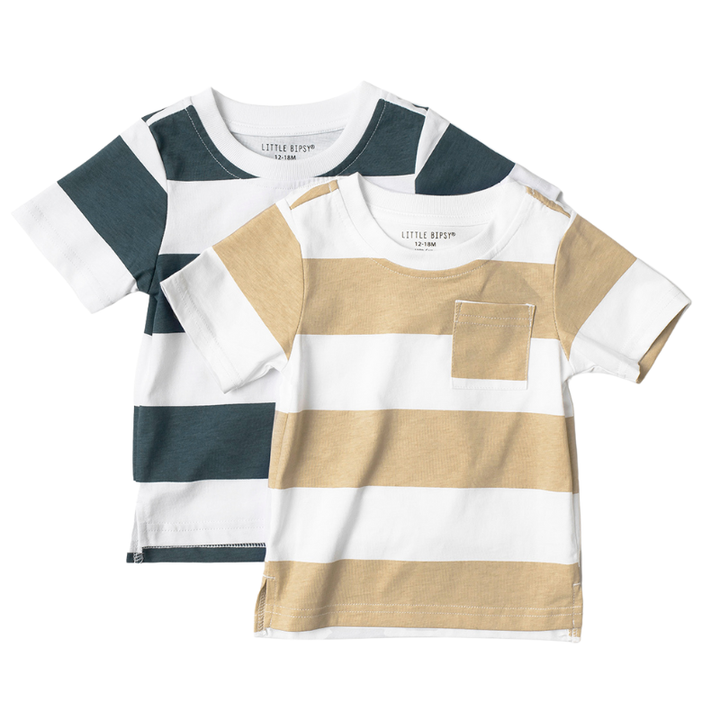 Little Bipsy - Striped Tee in Beige