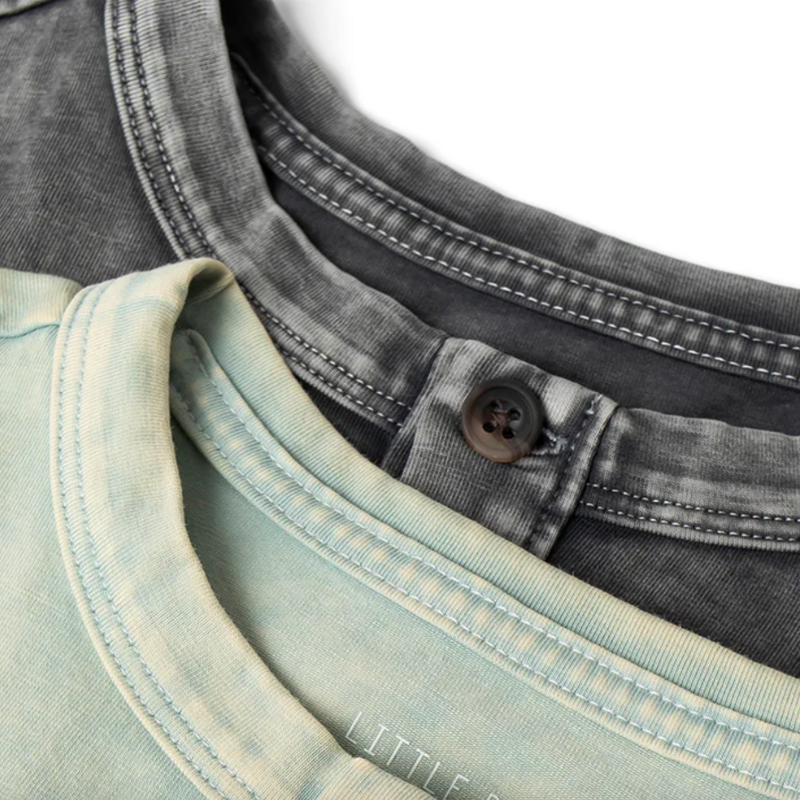 Little Bipsy - Jersey Henley Tee in Grey Wash (7)