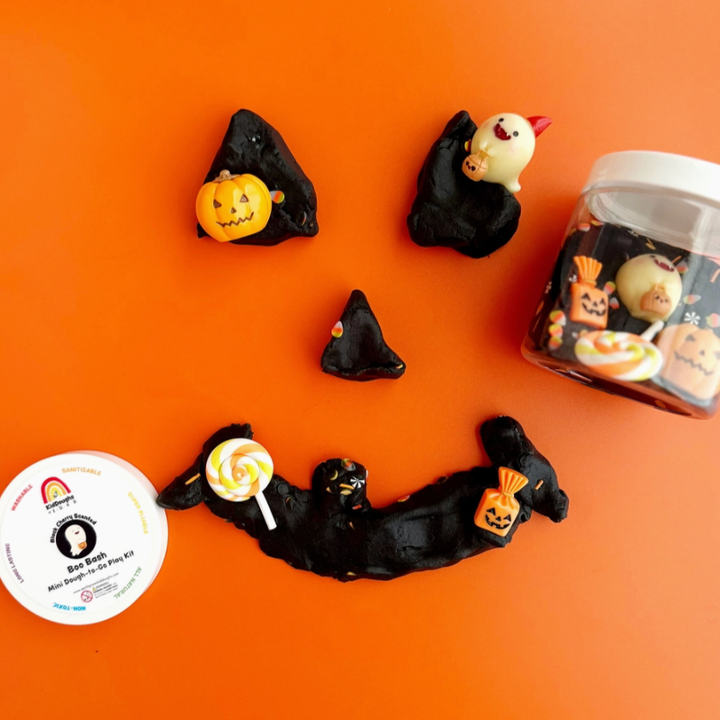 kids halloween sensory dough black