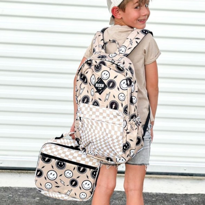 Kickin It Up - Rad Vibes Backpack in Beige - Two Sizes