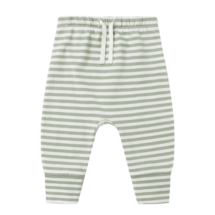 Quincy Mae - Baby Drawstring Pants in Fern Stripe