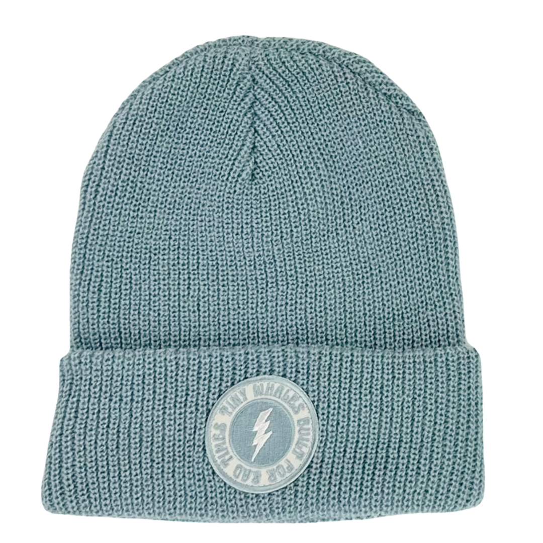 Tiny Whales - Blue Bird Day Beanie in Stone Blue