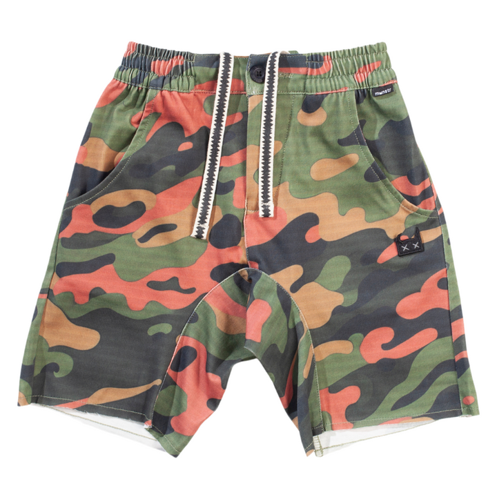 Munster Kids - Raw Rugby Short in Washed Multi-Camo