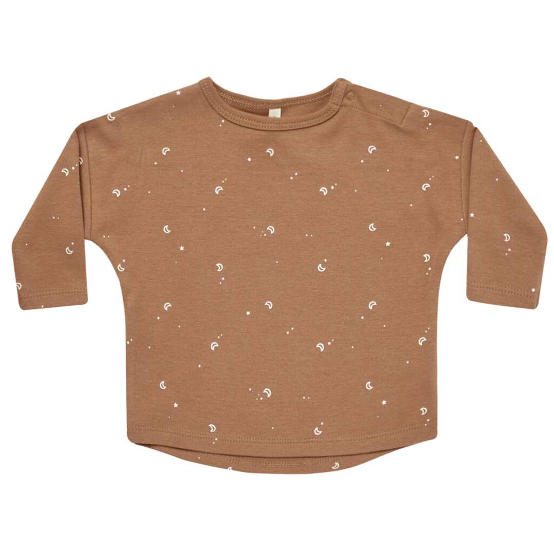 Quincy Mae - Long Sleeve Moons Tee in Cinnamon