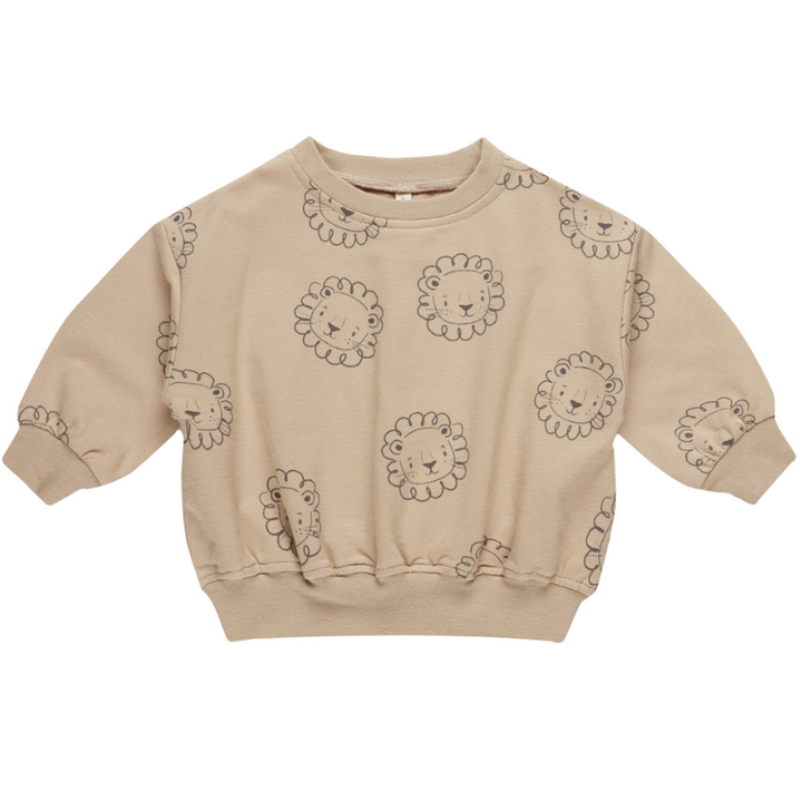 Quincy Mae - Relaxed Fleece Lions Sweatshirt in Latte