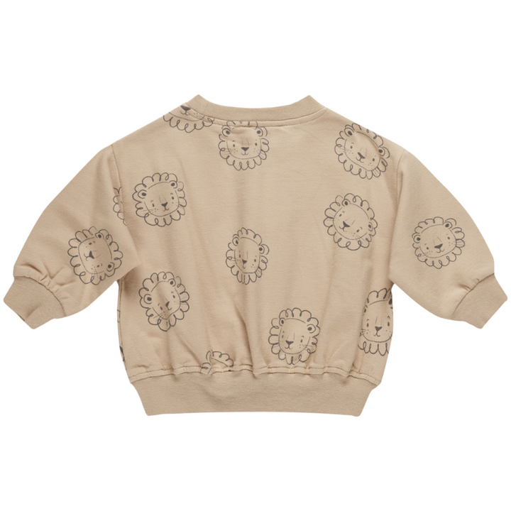 Quincy Mae - Relaxed Fleece Lions Sweatshirt in Latte