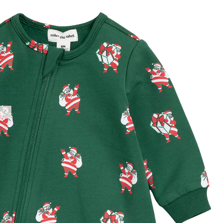 Miles - Sleighing It Zip Playsuit in Green (18mo)